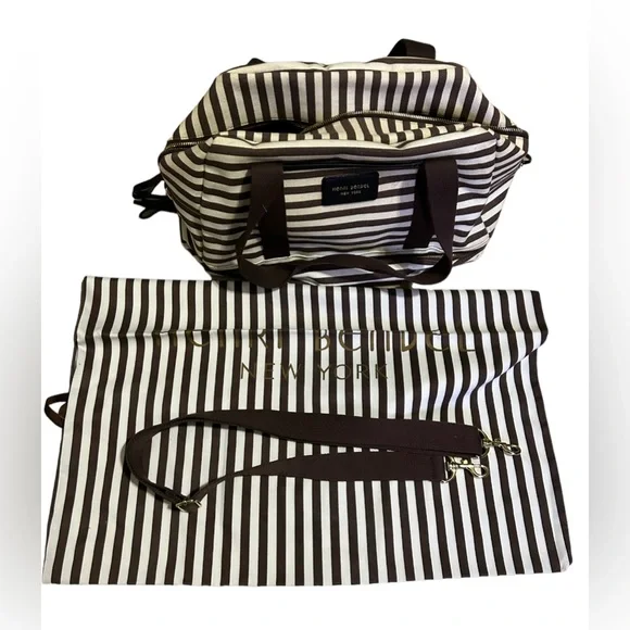 henri bendel Bags Henri Bendel Weekender Tote Bag Brown Stripe Poshmark